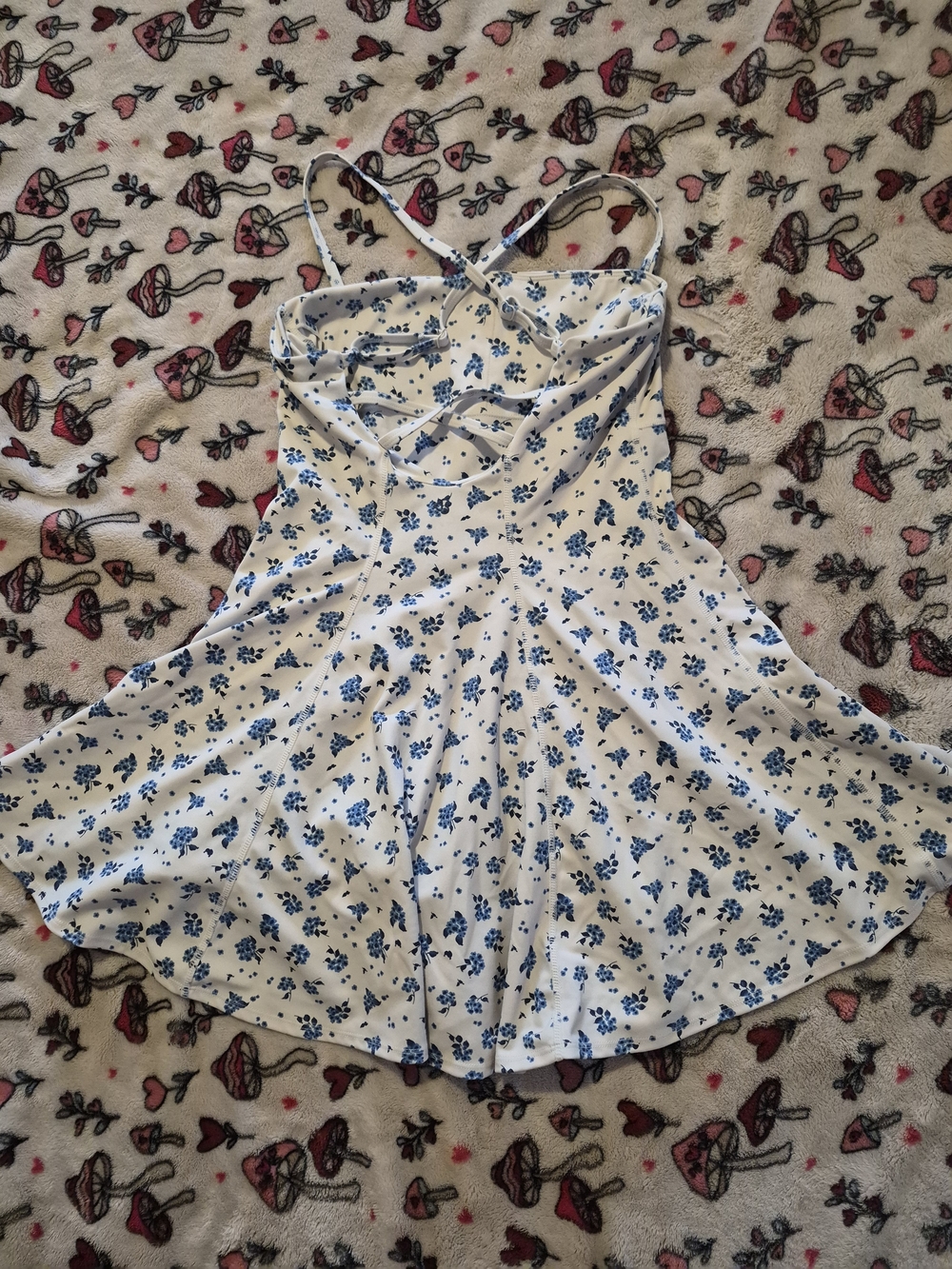 Target White Mini Dress with Blue Floral Print